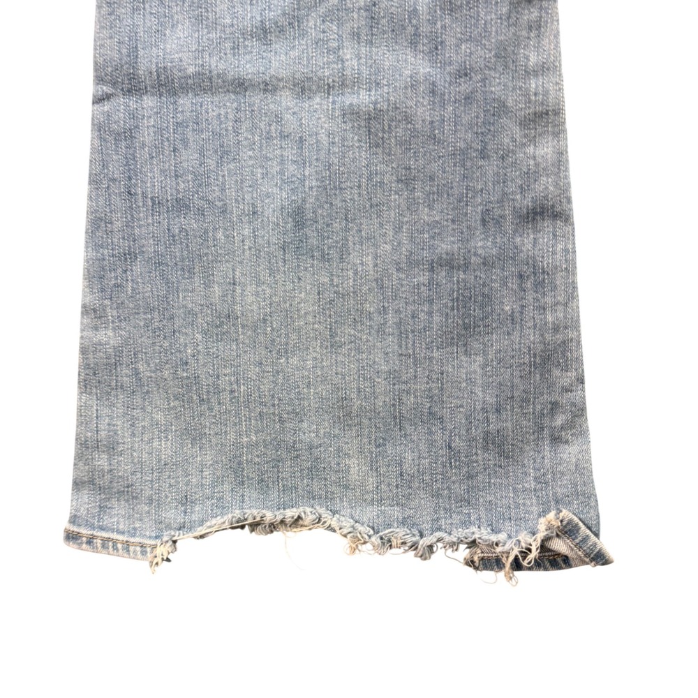 Flying Monkey Y2K Flare Jeans Womens 28 Blue High Rise Distressed Raw Hem Boho - Picture 8 of 11